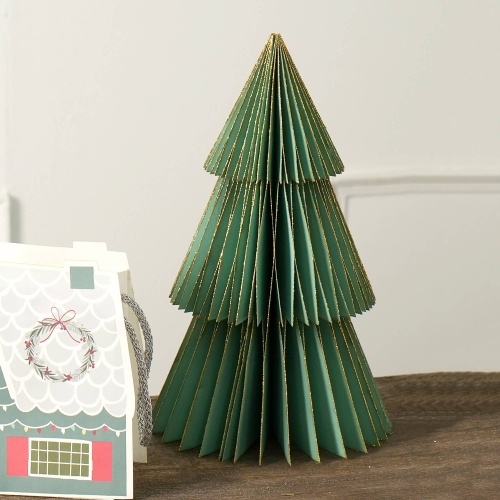 Green Handmade Paper Tree  – Festive Decor